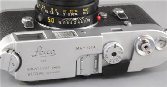 A Leica M4 Rangefinder camera and Summicron lens
